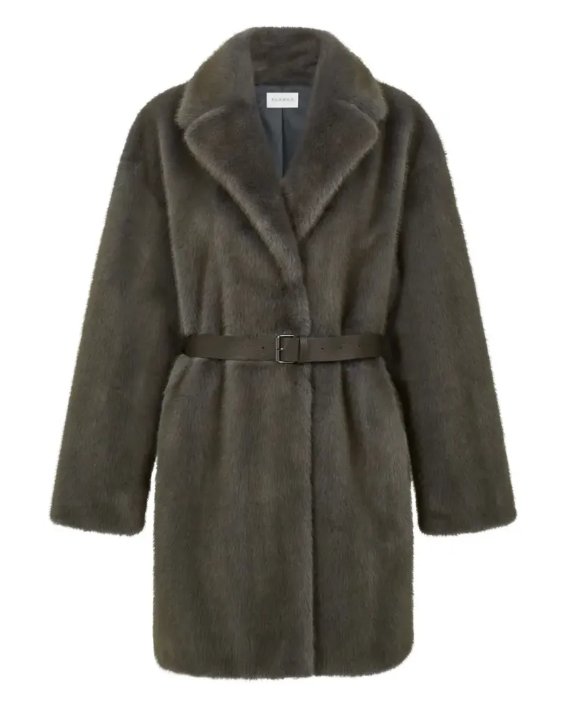 P.A.R.O.S.H. P.A.R.O H. Faux-Fur-Mantel mit Gürtel - Grau Grau