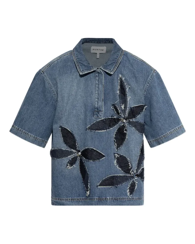 MUNTHE Bertrym floral-appliqué shirt - Blau Blau