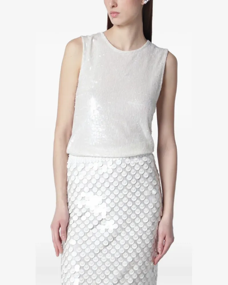 P.A.R.O.S.H. P.A.R.O H. sequin-embellished top - Weiß Weiß