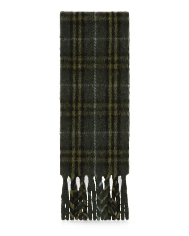 Burberry narrow-cut checkered alpaca blend scarf - Grün Grün