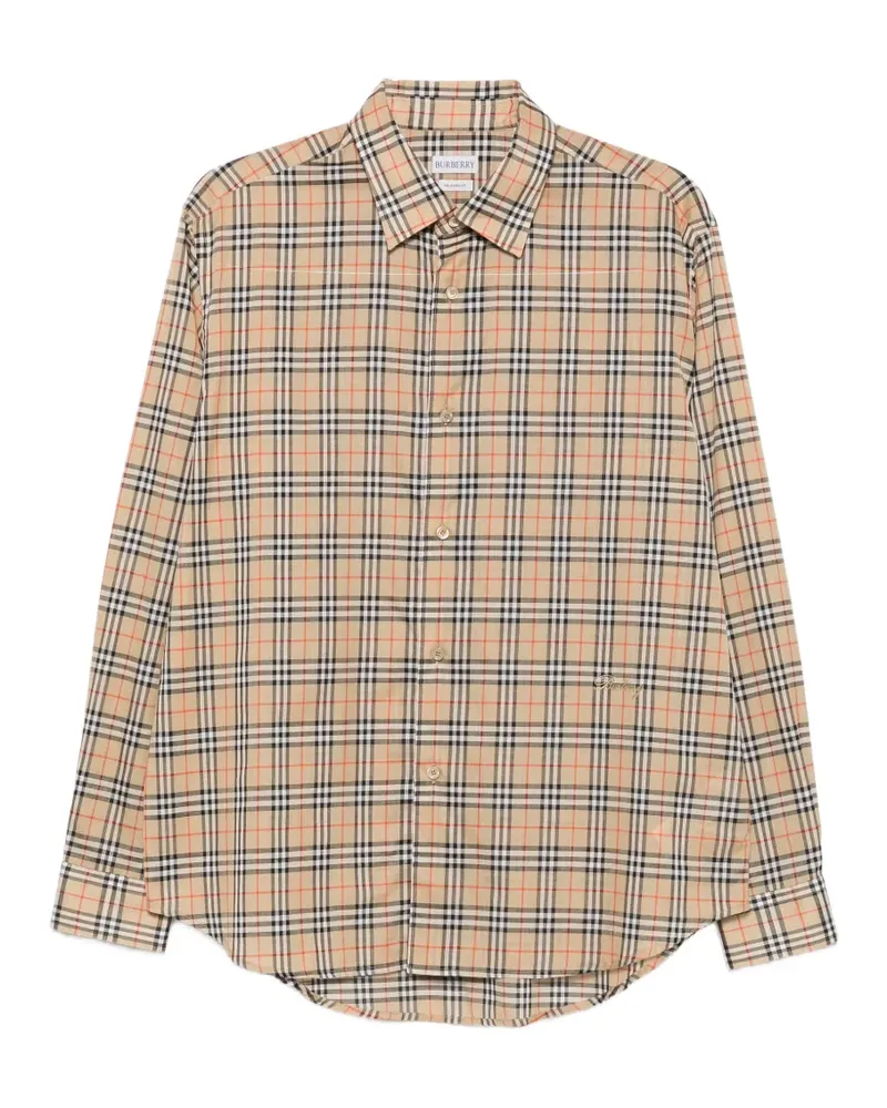 Burberry check-pattern long-sleeve shirt - Nude Nude