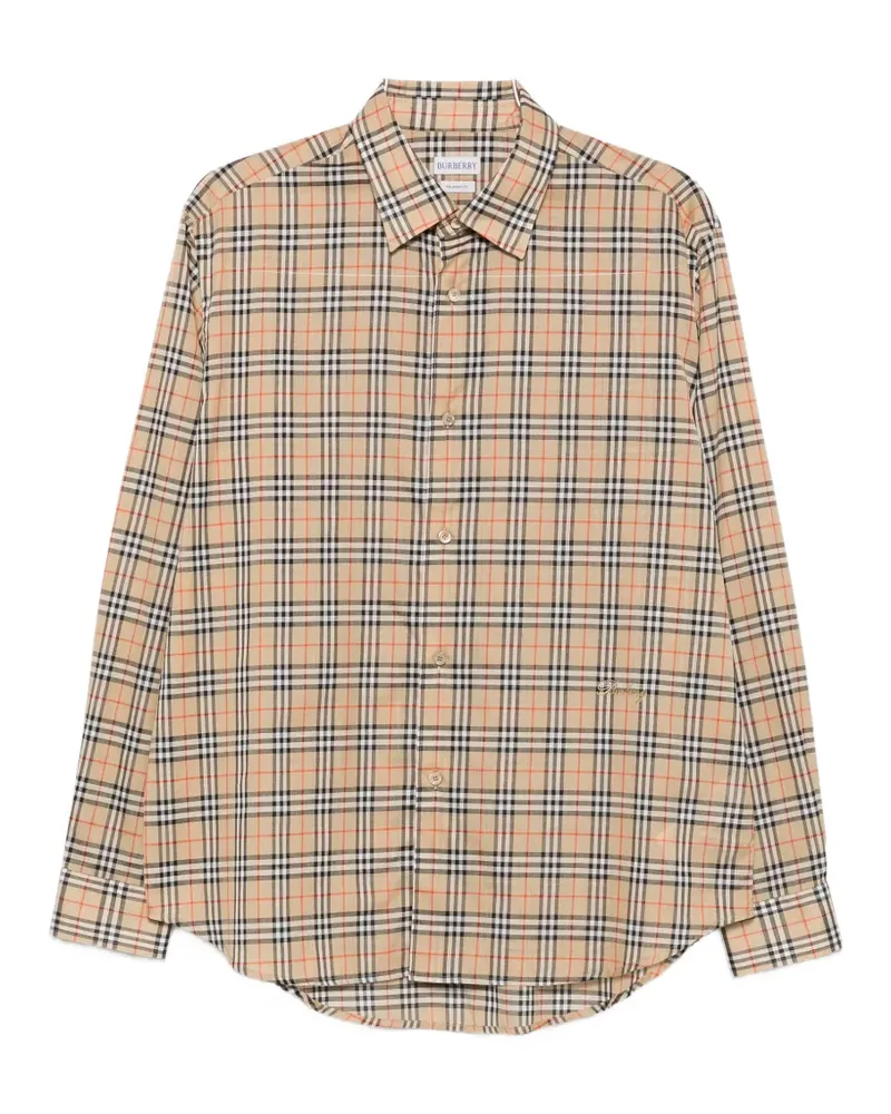 Burberry check-pattern long-sleeve shirt - Nude Nude