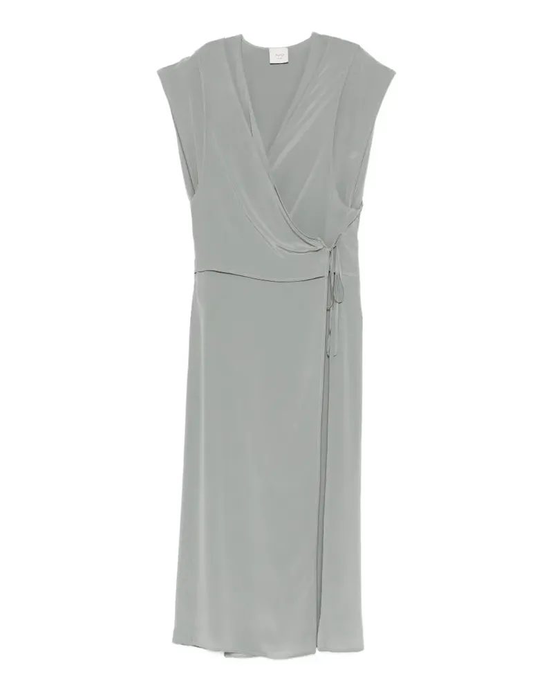 ALYSI Midikleid mit V-Ausschnitt - Grau Grau