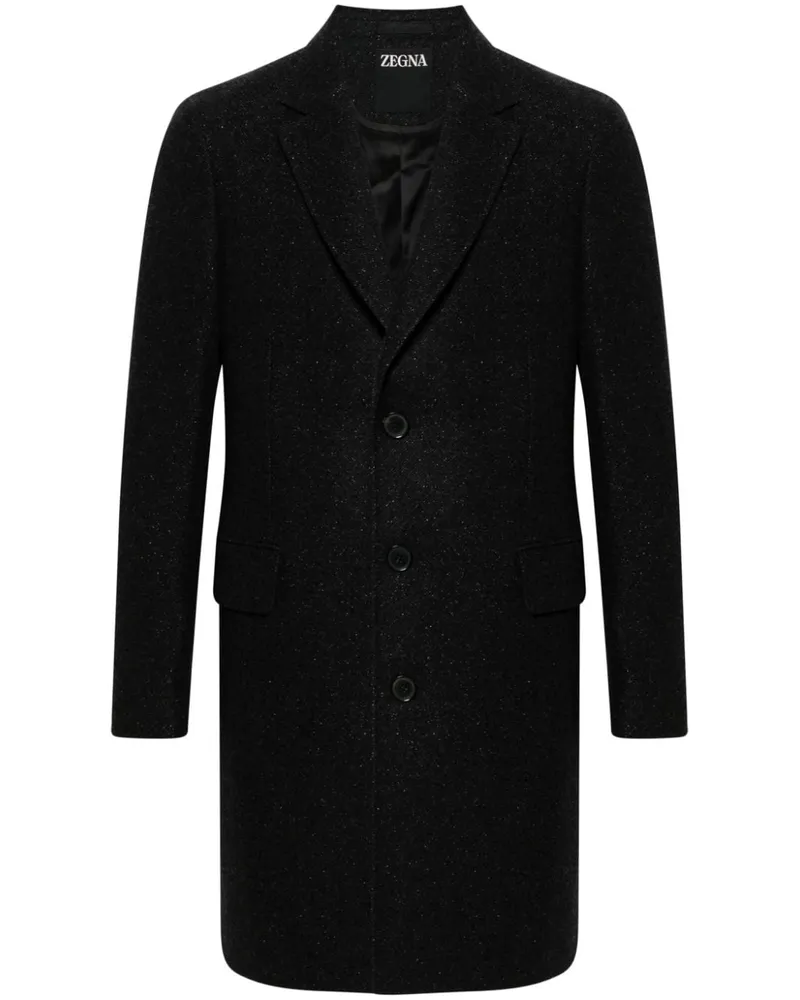 Ermenegildo Zegna Melierter Mantel - Schwarz Schwarz