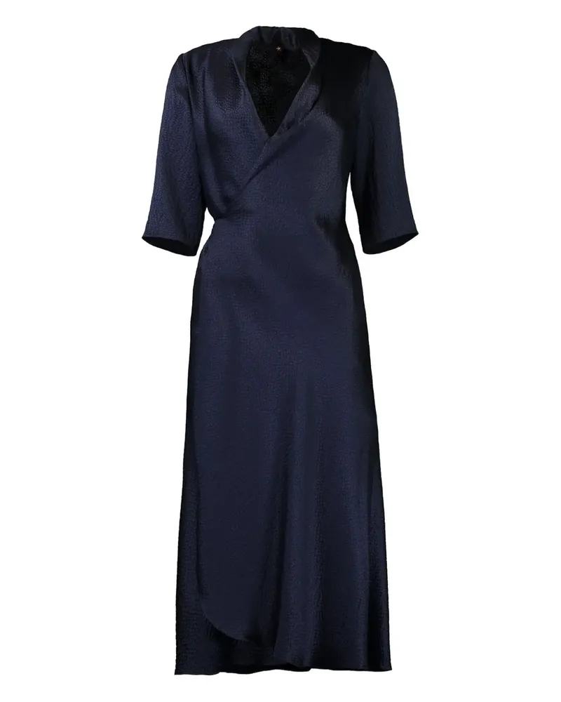Peter Cohen wrap-effect midi dress - Blau Blau