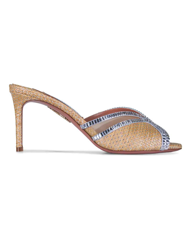 Aquazzura Sandalen mit Raffiabast - Nude Nude