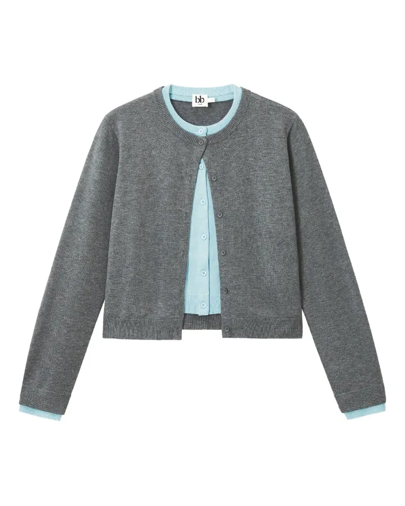 b+ab Cardigan mit Knopfdetail - Grau Grau