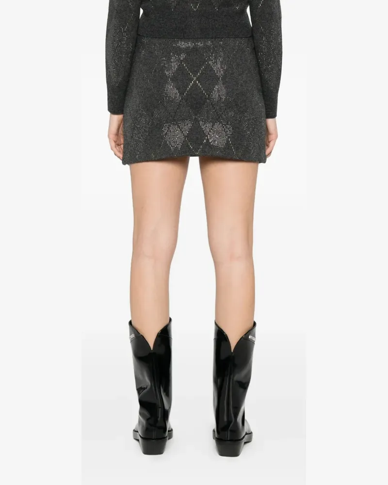 Alexander Wang A-Linien-Minirock mit Argyle-Muster - Grau Grau