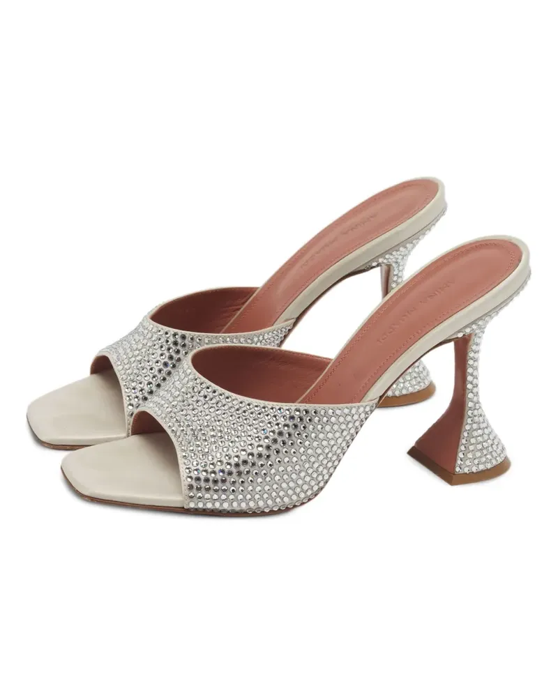 Amina Muaddi Verzierte Lupita Sandalen - Grau Grau