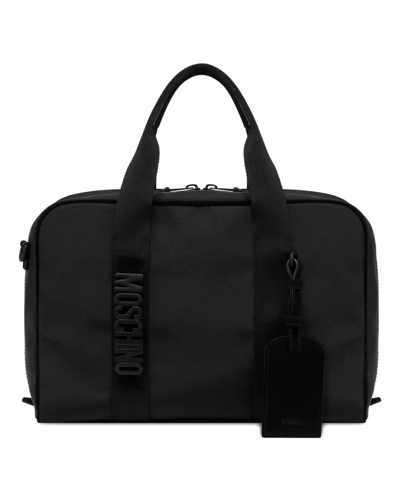 Moschino Laptoptasche mit Logo-Schild - Schwarz Schwarz