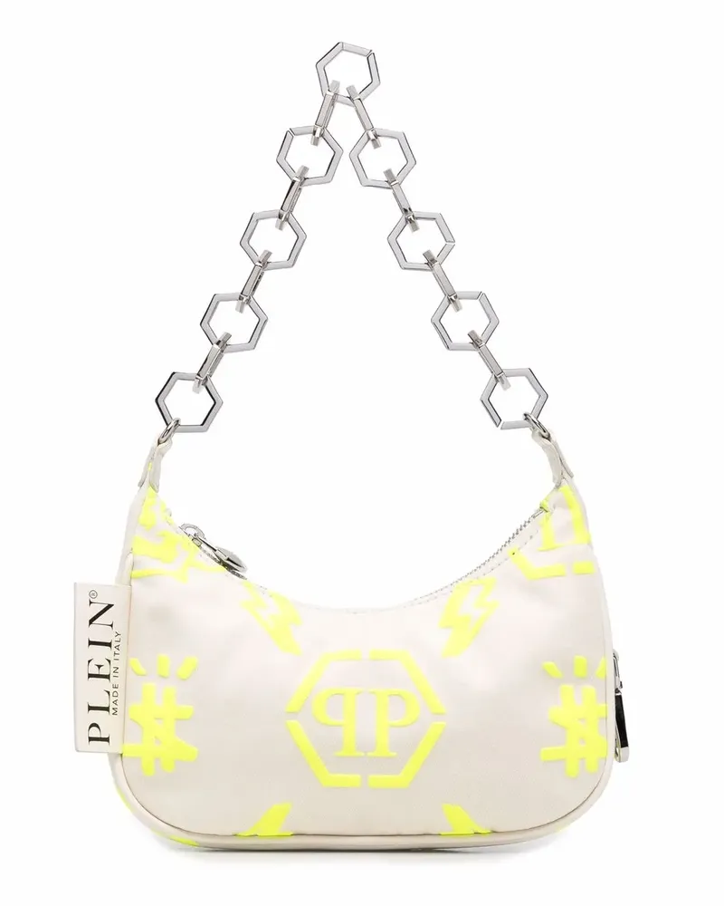 Philipp Plein Schultertasche mit Monogramm-Print - Weiß Weiß