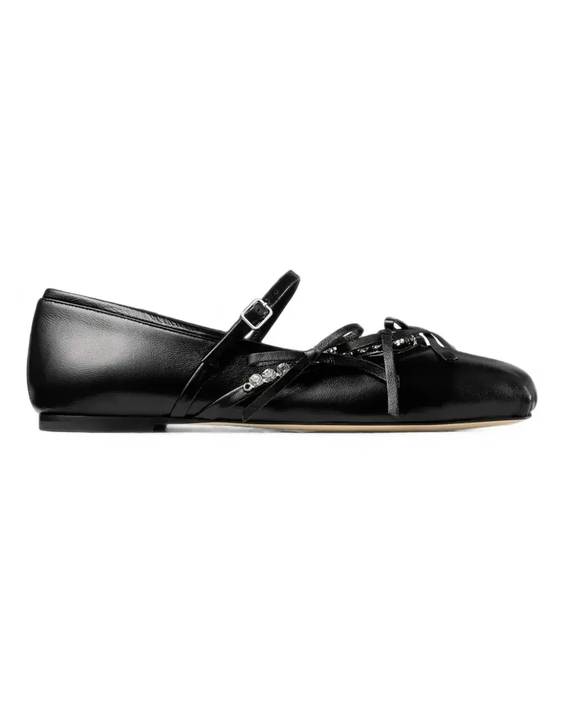 Jimmy Choo Loli crystal-embellished ballet flats - Schwarz Schwarz