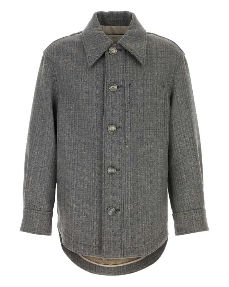 AMI Paris Hemdjacke mit Knöpfen - Grau Grau