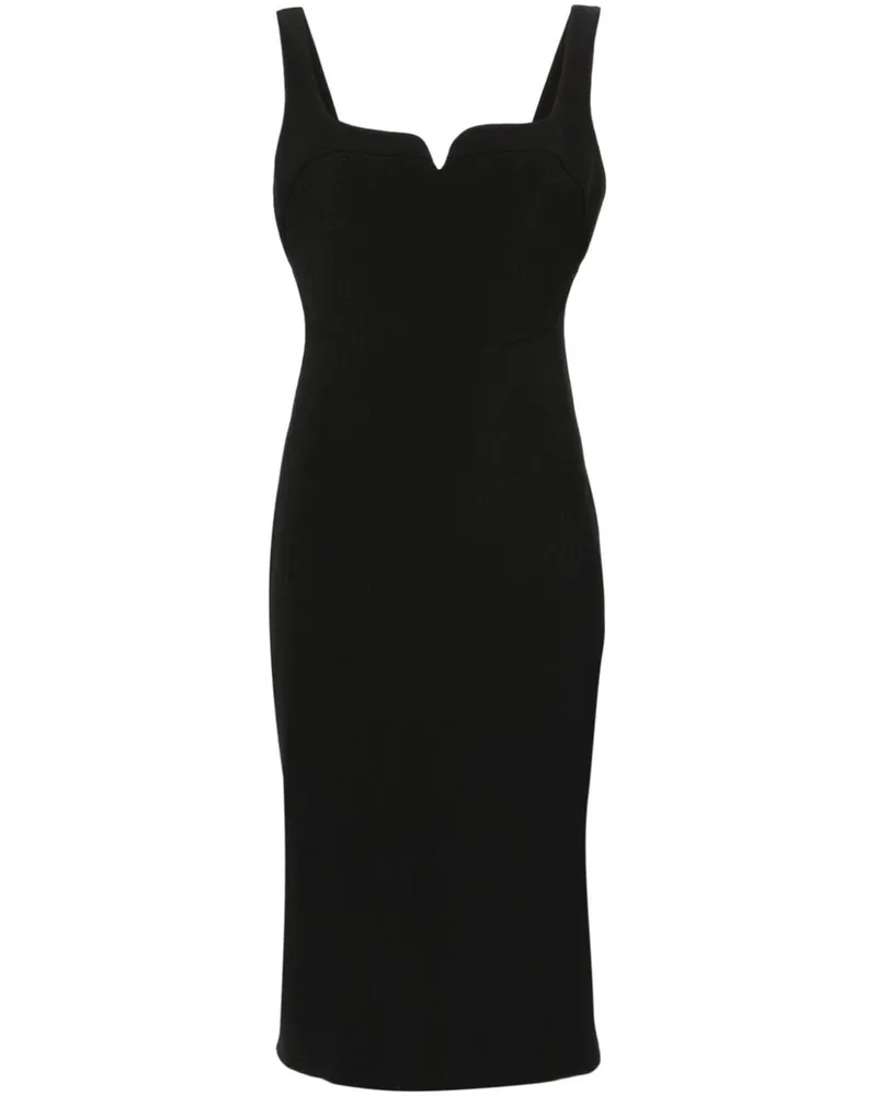 Victoria Beckham Mittellanges Kreppkleid - Schwarz Schwarz