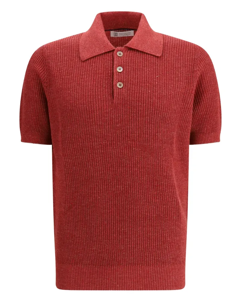 Brunello Cucinelli Gestricktes Poloshirt - Rot Rot