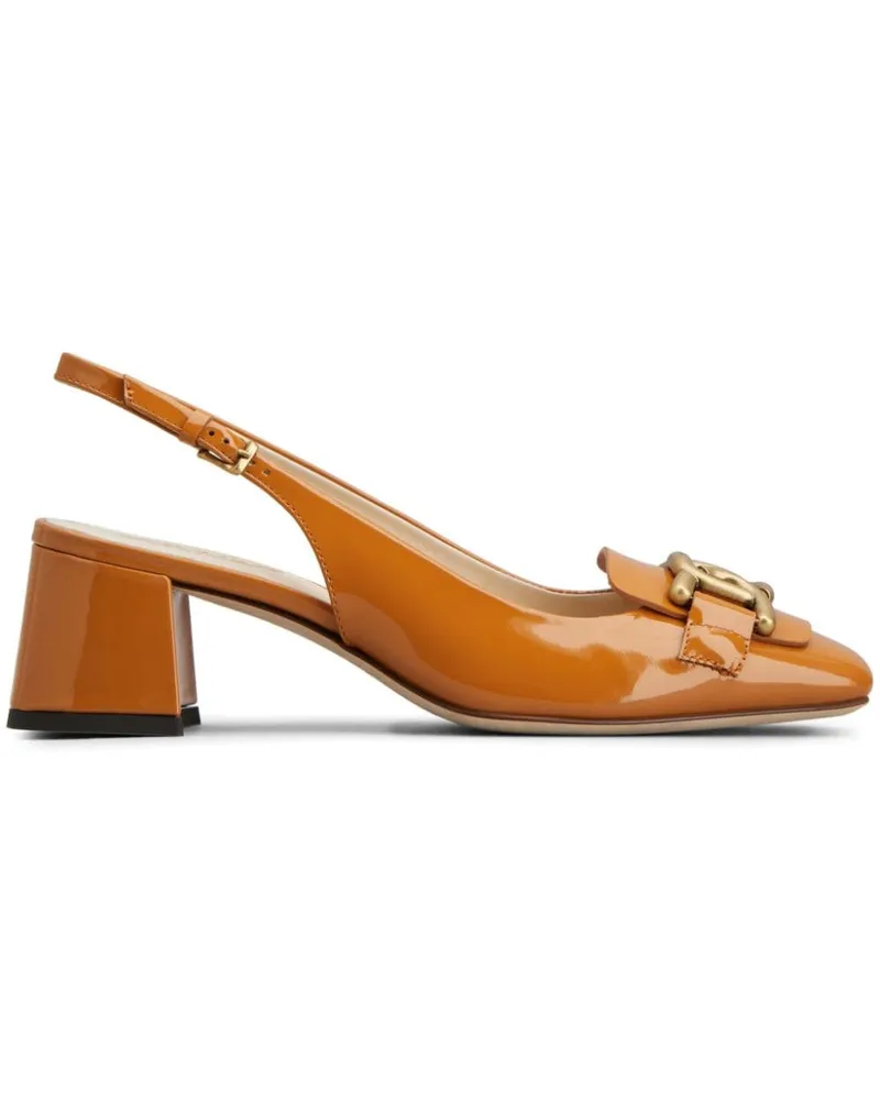 TOD'S Cuoio Pumps mit Logo-Gravur 50mm - Orange Orange