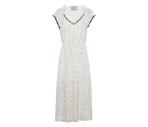 Kleid mit Blumen-Print - Weiß