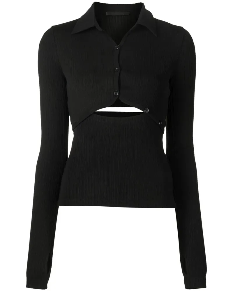 Helmut Lang Oberteil mit Cut-Outs - Schwarz Schwarz