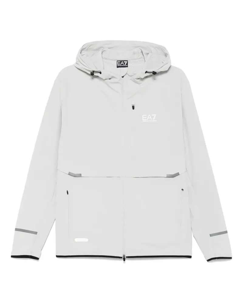 EA7 Jacke mit Logo-Print - Grau Grau