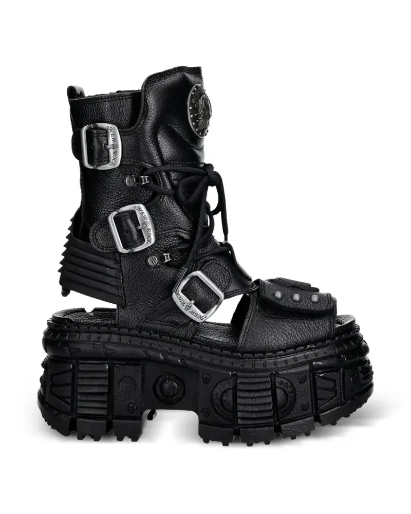 New Rock buckle-fastening platform sandals - Schwarz Schwarz