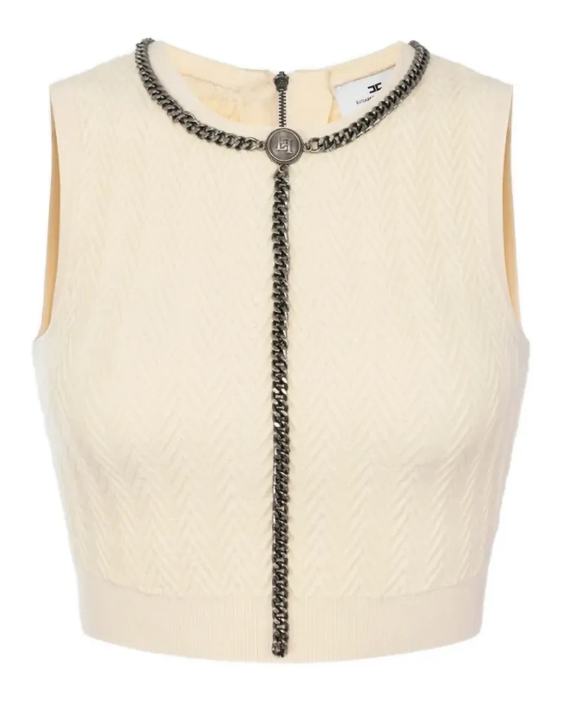 Elisabetta Franchi chain-trim top - Nude Nude