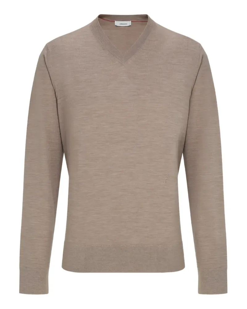 Ferragamo knitted V-neck sweater - Nude Nude