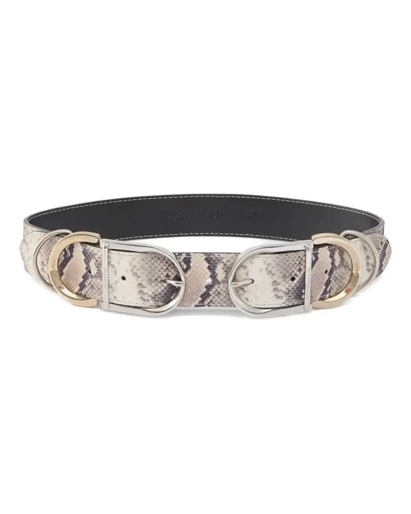Pinko snakeskin buckle belt - Nude Nude