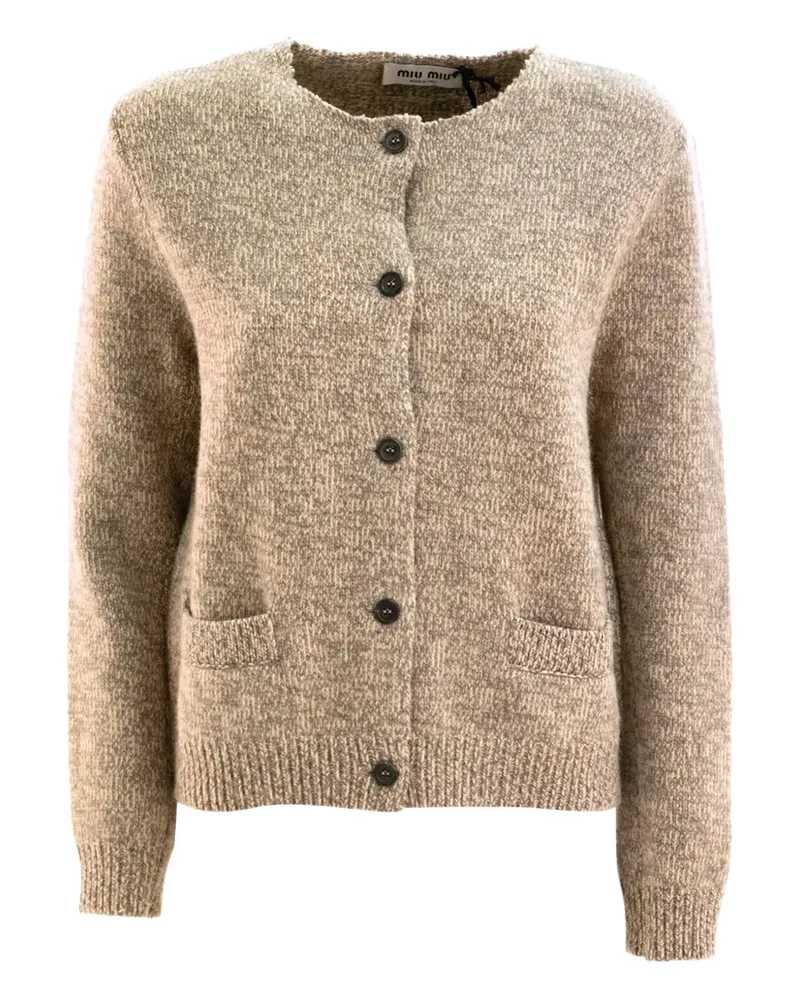 Miu Miu Cardigan mit rundem Ausschnitt - Nude Nude