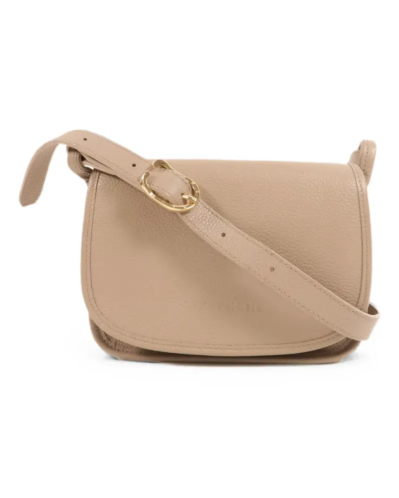 Longchamp Schultertasche aus gekörntem Leder - Nude Nude