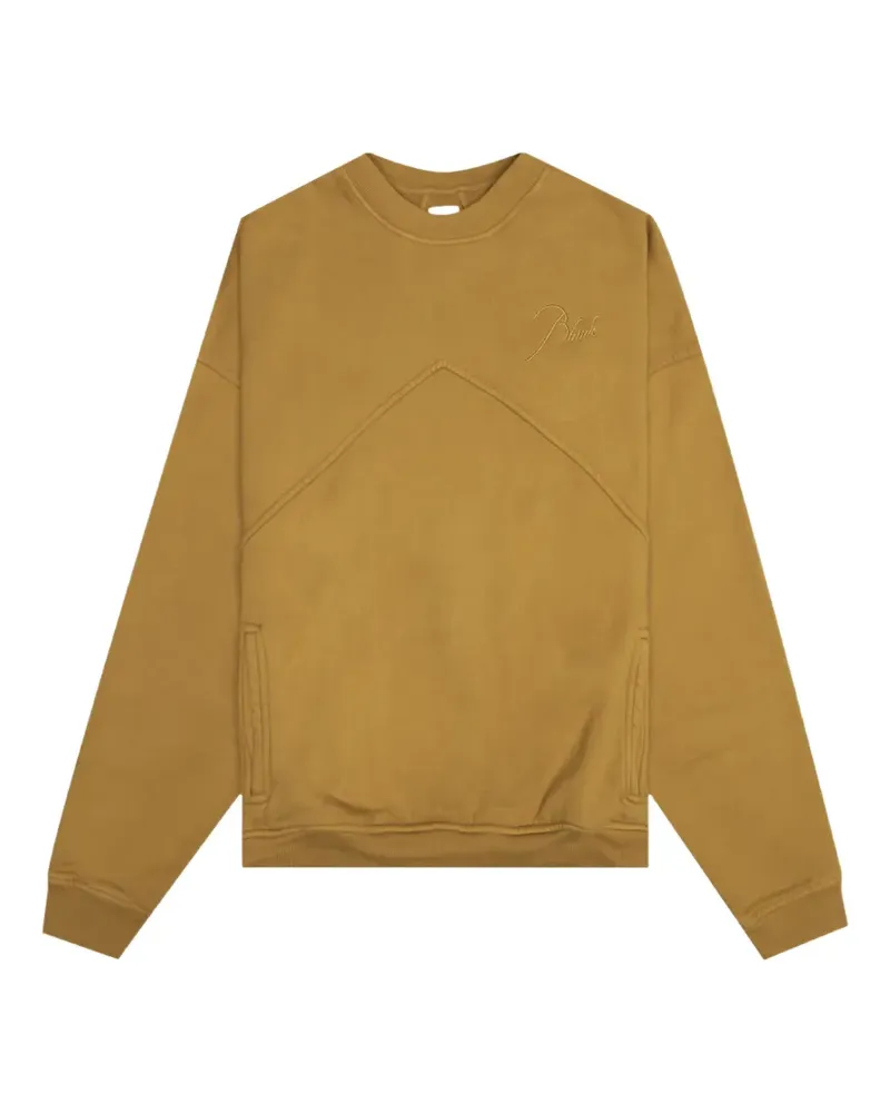 RHUDE logo-embroidered crewneck sweatshirt - Braun Braun