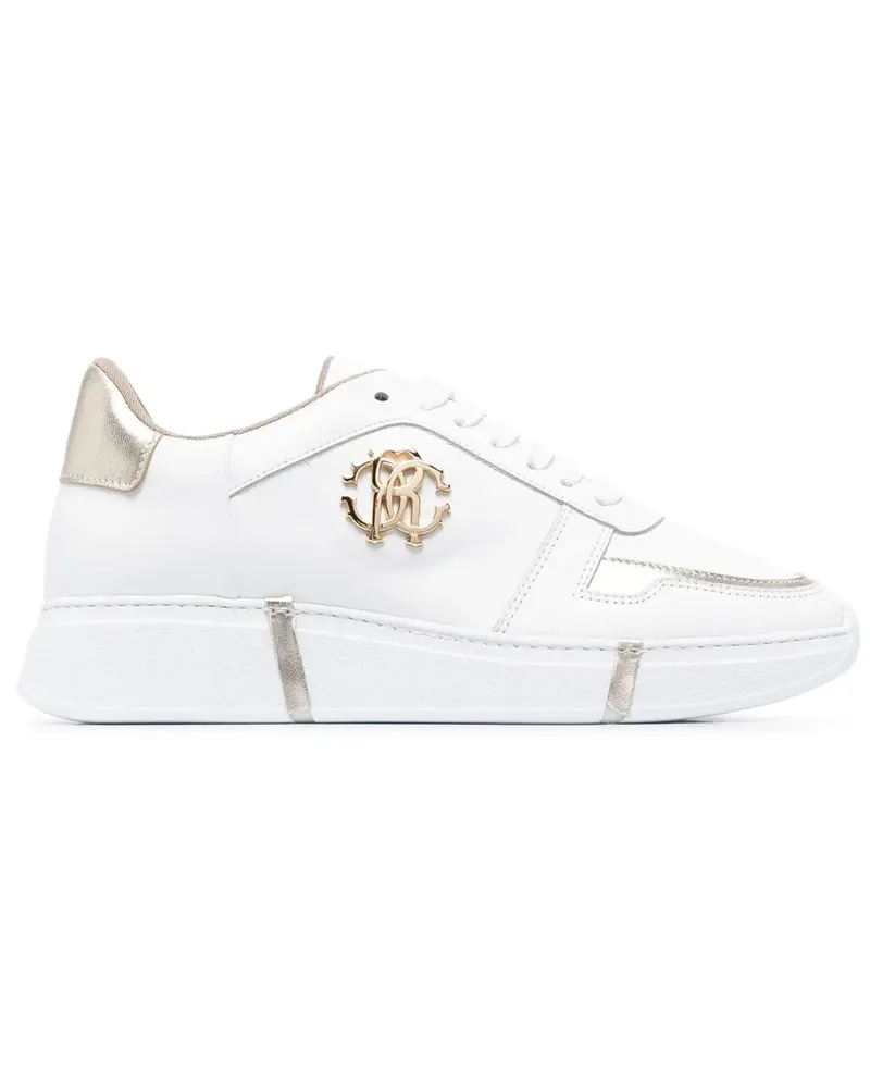 Roberto Cavalli Sneakers mit Logo-Schild - Weiß Weiß