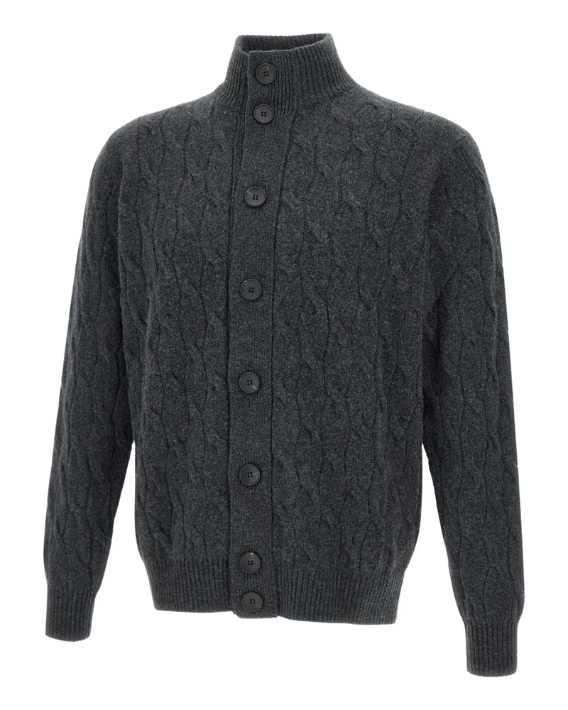 Filippo de Laurentiis Geknöpfter Cardigan mit Flechtdetail - Grau Grau