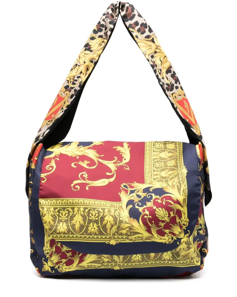 Junya Watanabe Schultertasche mit Print-Mix - Blau Blau