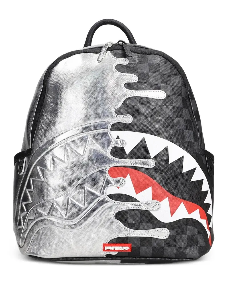 Sprayground checkerboard shark-mouth backpack - Schwarz Schwarz