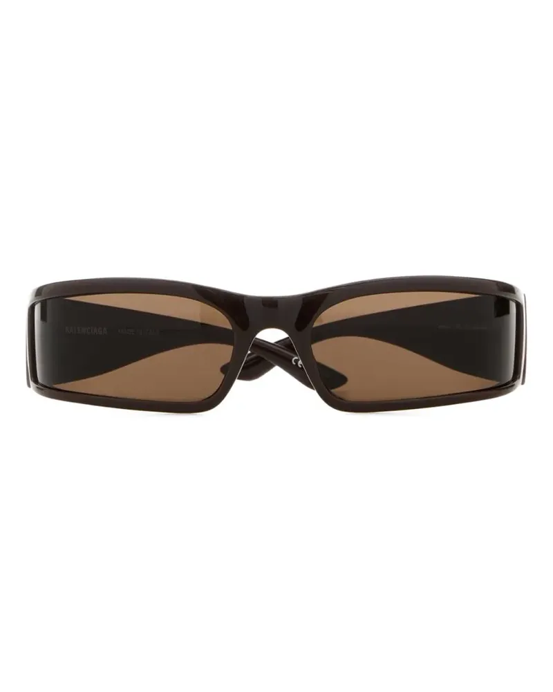 Balenciaga rectangle-frame sunglasses - Braun Braun