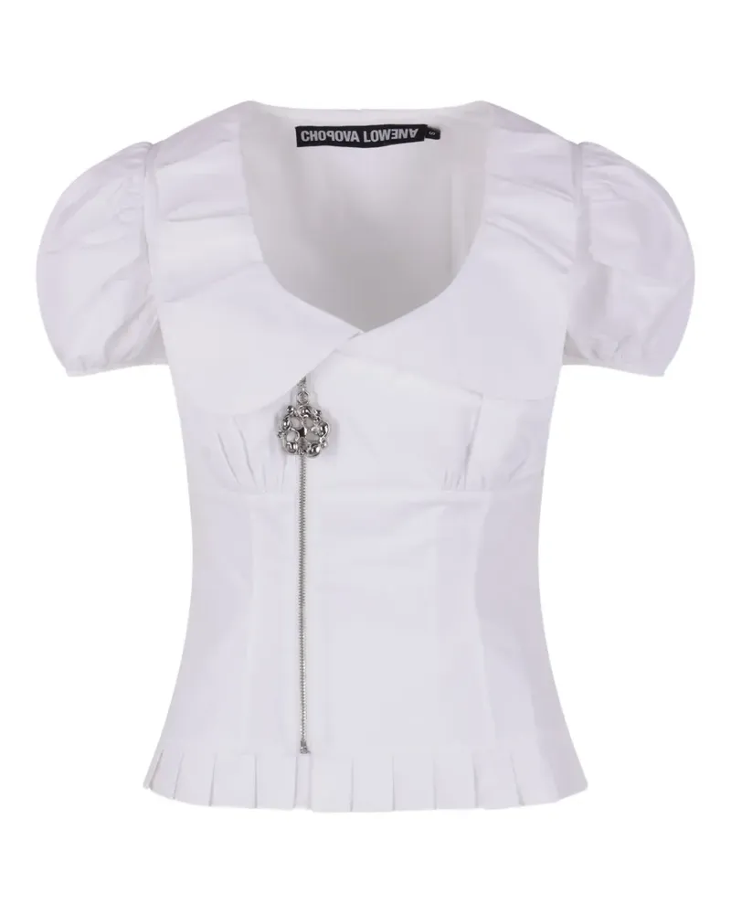 CHOPOVA LOWENA Spike pleated blouse - Weiß Weiß