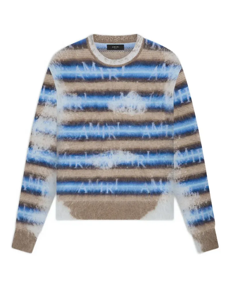 Amiri Gestreifter Hoodie - Blau Blau