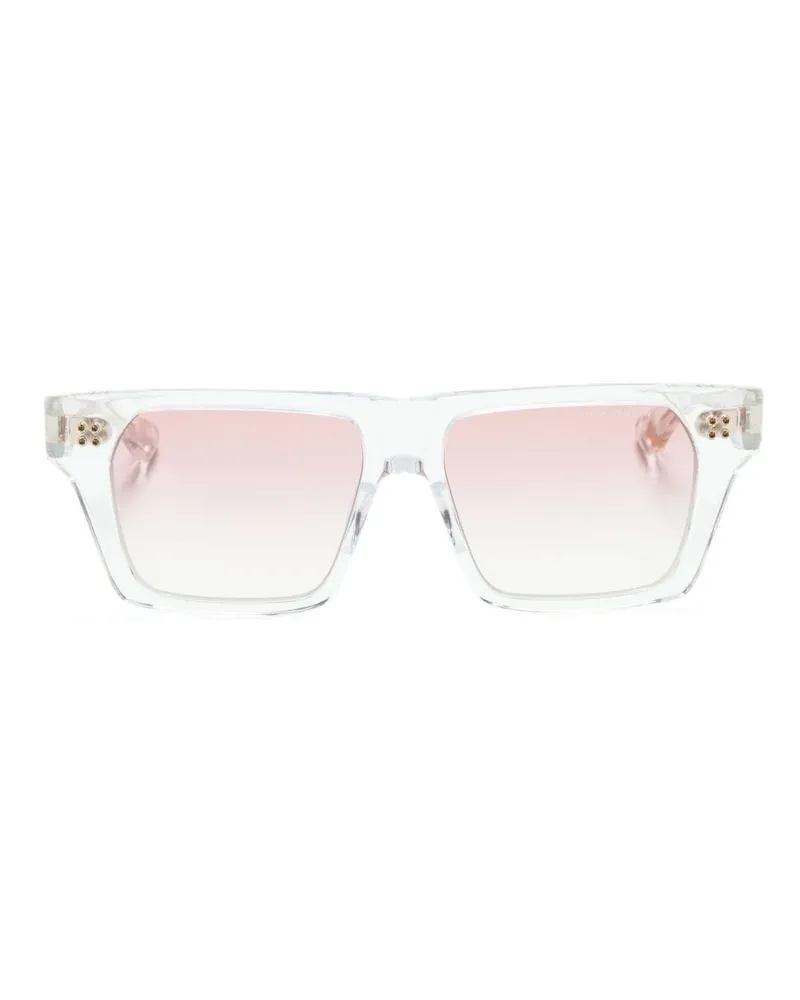 DITA Eckige Sonnenbrille mit Logo-Print - Weiß Weiß