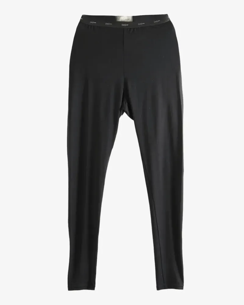 Yohji Yamamoto Leggings mit Logo-Bund - Schwarz Schwarz