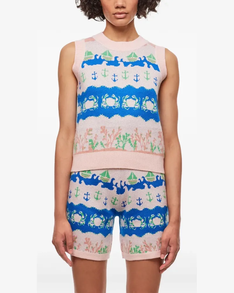 HELMSTEDT nautical-intarsia vest - Rosa Rosa
