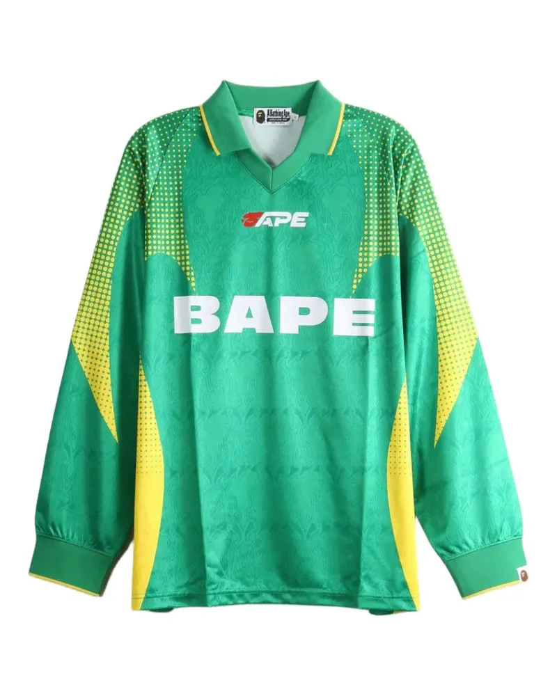 BAPE Langarmshirt mit Logo-Print - Grün Grün