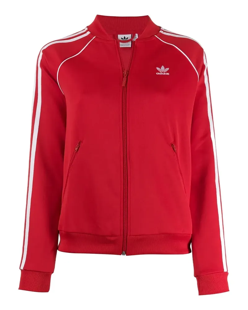 adidas Superstar Sportjacke mit gestreiften Ärmeln - Rot Rot