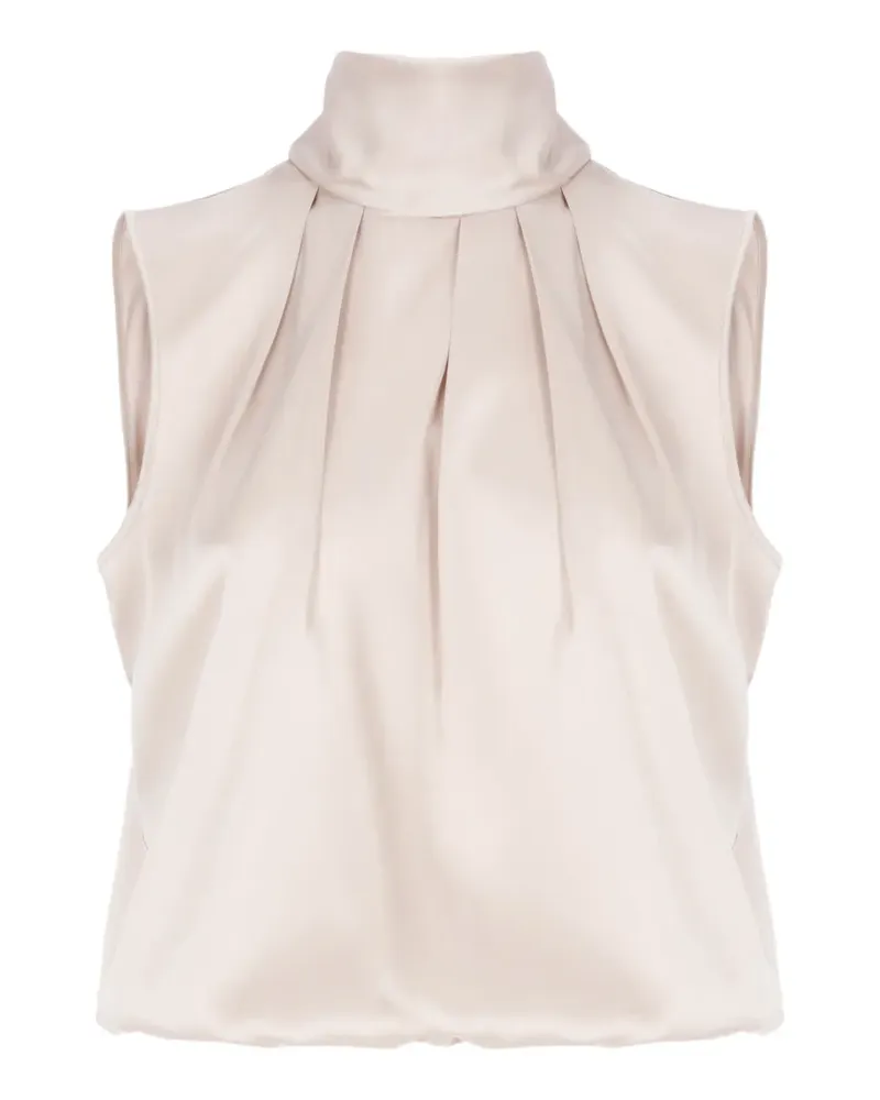D.EXTERIOR roll-neck pleated blouse - Nude Nude