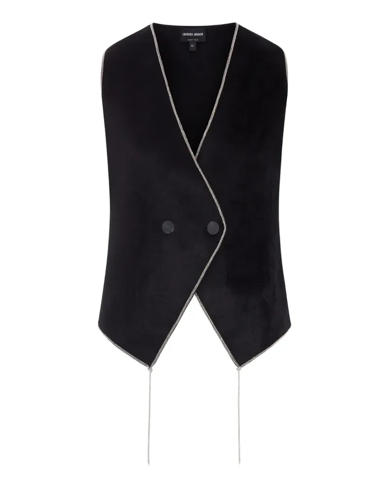 Giorgio Armani Doppelreihige Weste - Schwarz Schwarz