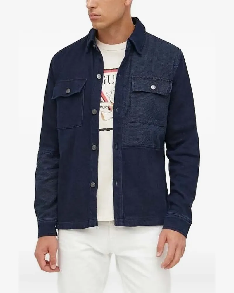 Guess Jeans-Hemdjacke mit strukturierten Einsätzen - Blau Blau