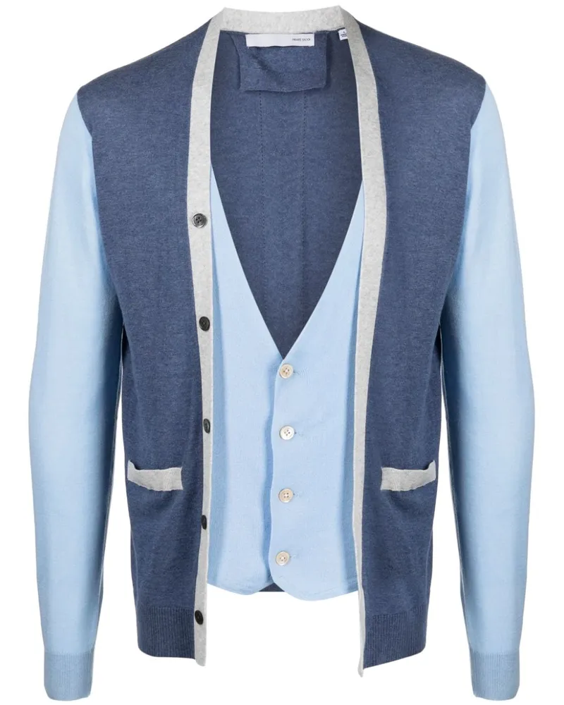 PRIVATE STOCK The Harold Cardigan in Colour-Block-Optik - Blau Blau