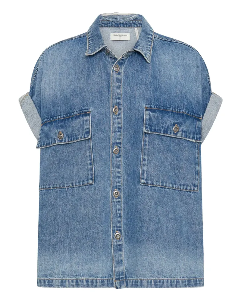 One Teaspoon buttoned flap-pocket shirt - Blau Blau
