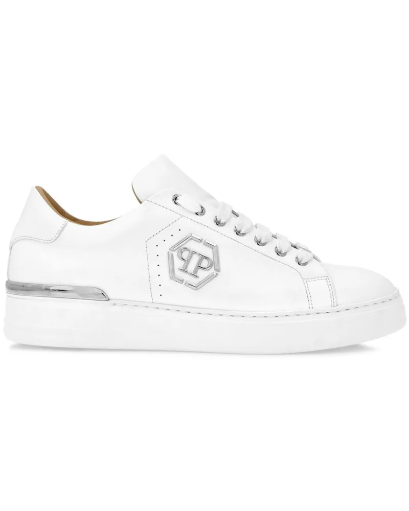 Philipp Plein Sneakers mit Logo-Schild - Weiß Weiß