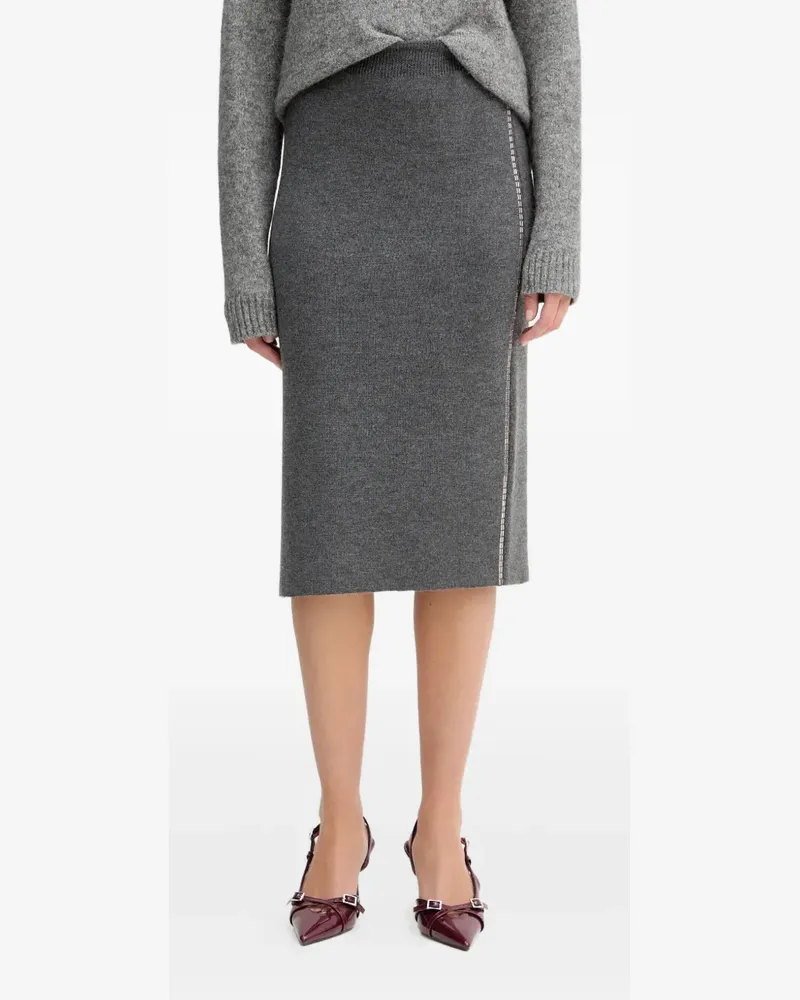 Simona Corsellini Verzierter Midirock - Grau Grau