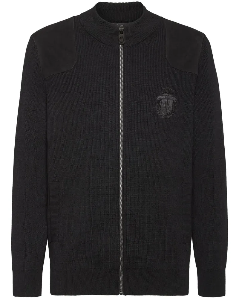 Billionaire Sweatshirtjacke mit Logo-Stickerei - Schwarz Schwarz